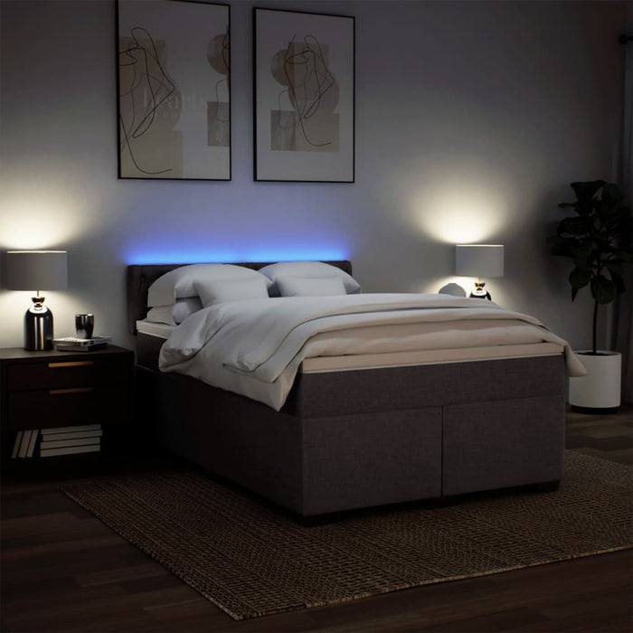 Pat box spring cu saltea, maro închis, 160x200 cm, textil - WALTI WALTI