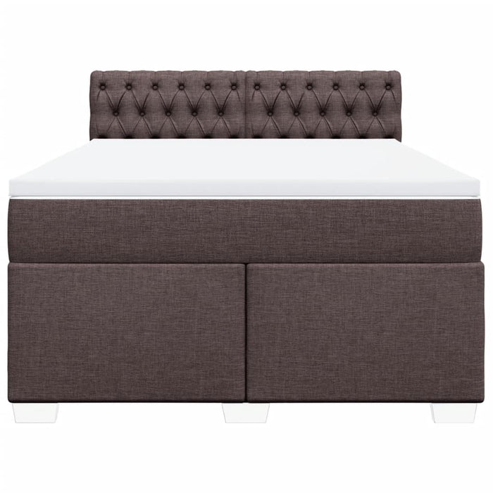 Pat box spring cu saltea, maro închis, 160x200 cm, textil - WALTI WALTI
