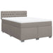 Pat box spring cu saltea, gri taupe, 160x200 cm material textil - WALTI WALTI