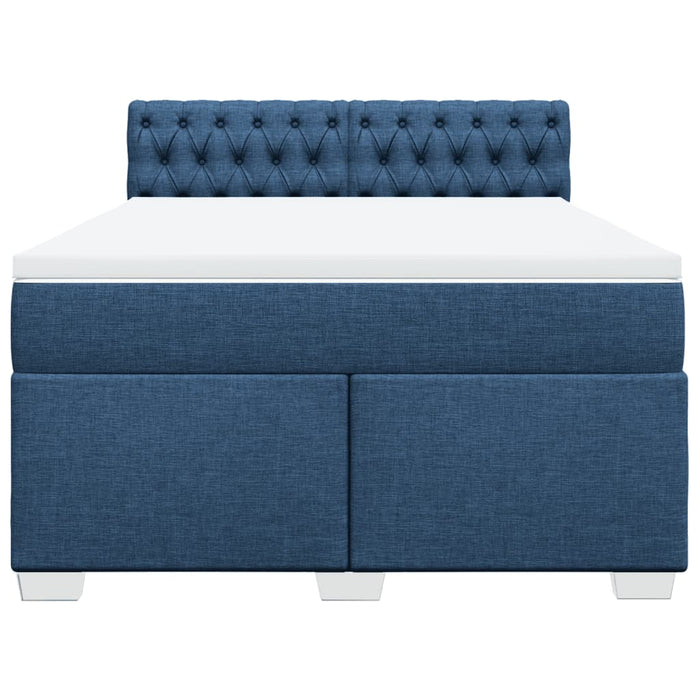 Pat continental cu saltea, albastru, 160x200cm, material textil - WALTI WALTI