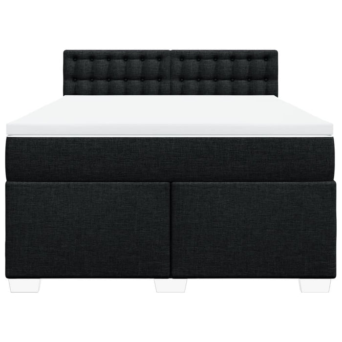 Pat box spring cu saltea, negru, 160x200 cm, textil - WALTI WALTI