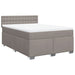Pat box spring cu saltea, gri taupe, 160x200 cm material textil - WALTI WALTI