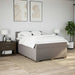 Pat box spring cu saltea, gri taupe, 160x200 cm material textil - WALTI WALTI