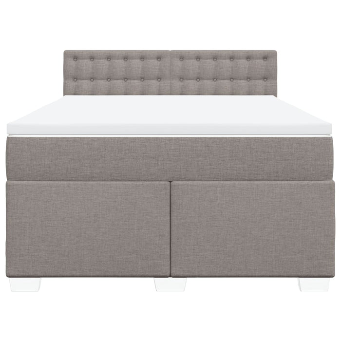 Pat box spring cu saltea, gri taupe, 160x200 cm material textil - WALTI WALTI