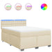 Pat box spring cu saltea, crem, 160x200 cm, material textil - WALTI WALTI