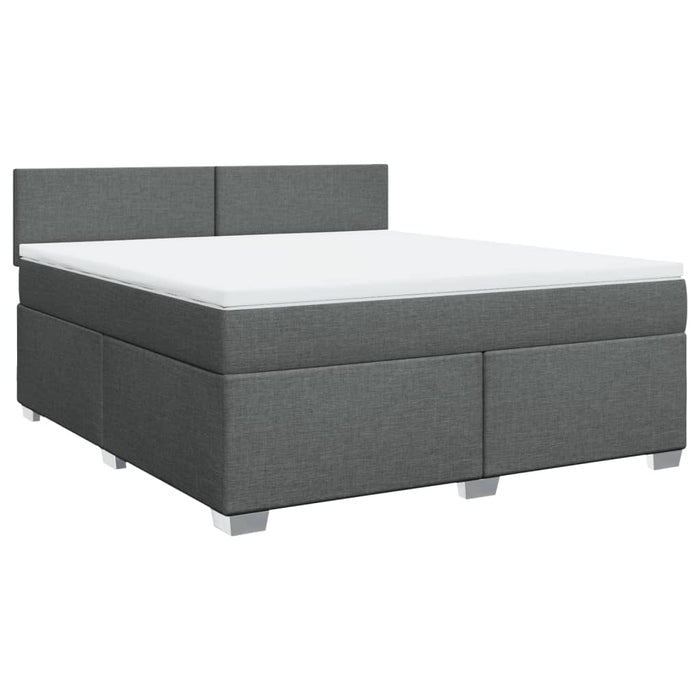 Pat box spring cu saltea, gri închis, 180x200 cm, textil - WALTI WALTI