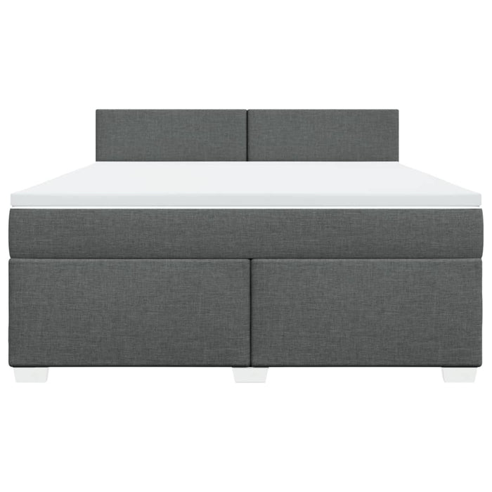 Pat box spring cu saltea, gri închis, 180x200 cm, textil - WALTI WALTI