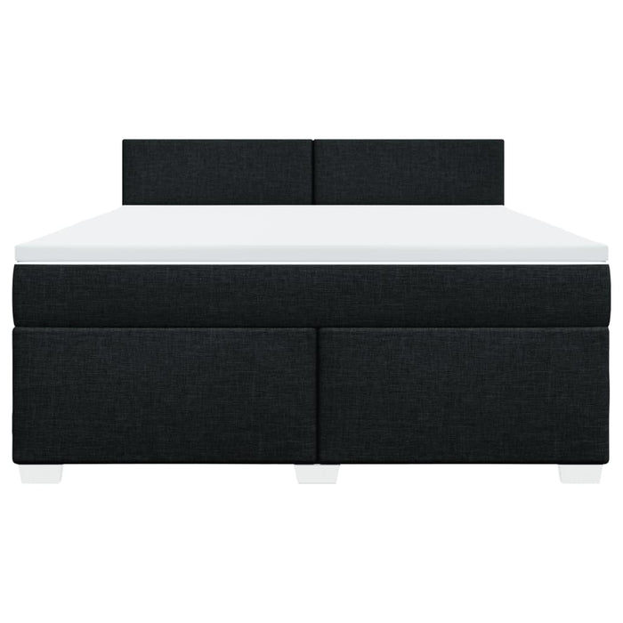 Pat box spring cu saltea, negru, 180x200 cm, catifea WALTI