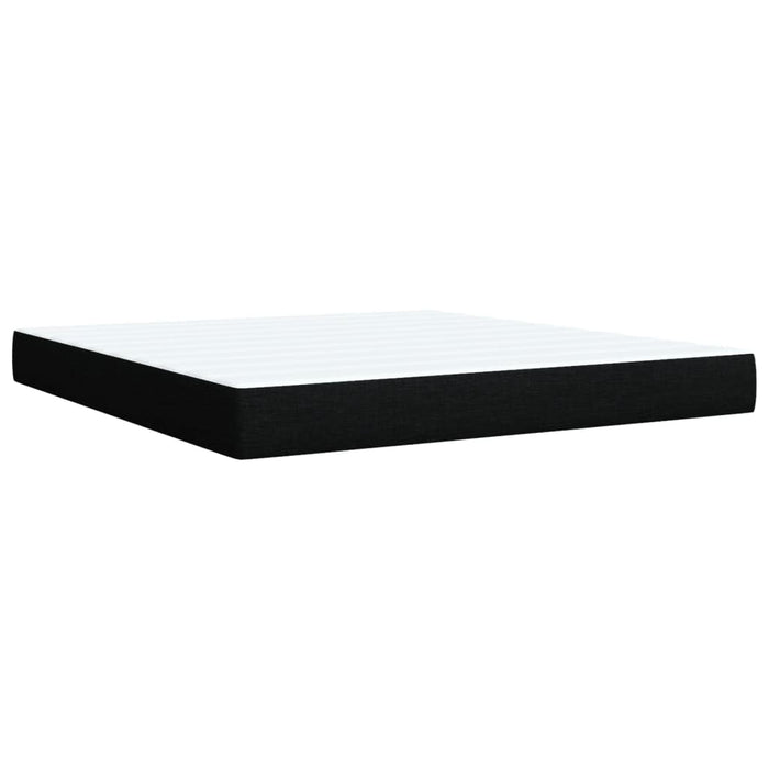 Pat box spring cu saltea, negru, 180x200 cm, catifea WALTI