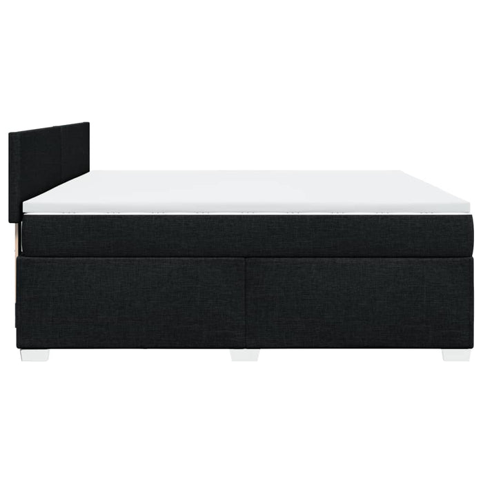 Pat box spring cu saltea, negru, 180x200 cm, catifea WALTI