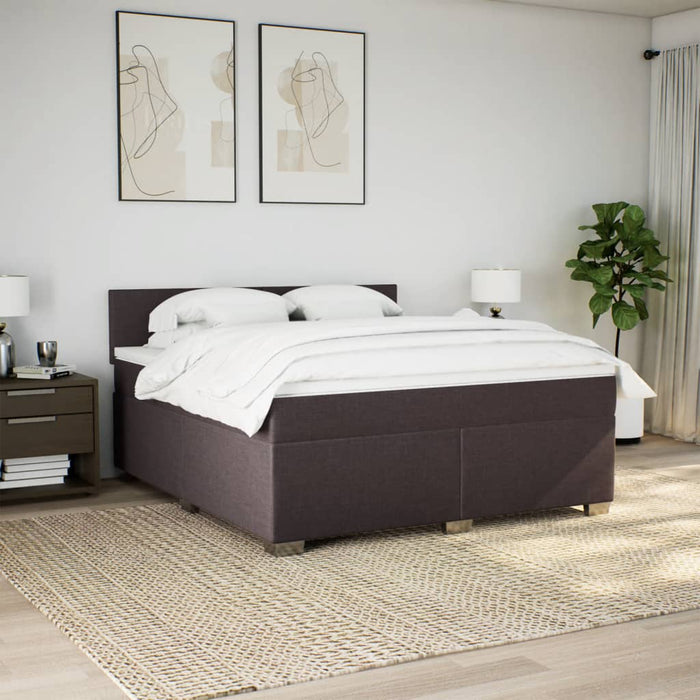 Pat continental cu saltea maro închis 180x200cm material textil - WALTI WALTI