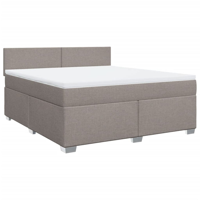 Pat continental cu saltea, gri taupe, 180x200 cm, textil - WALTI WALTI