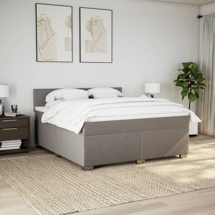 Pat continental cu saltea, gri taupe, 180x200 cm, textil - WALTI WALTI
