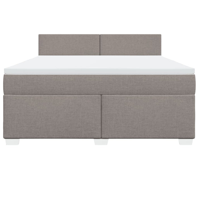 Pat continental cu saltea, gri taupe, 180x200 cm, textil - WALTI WALTI