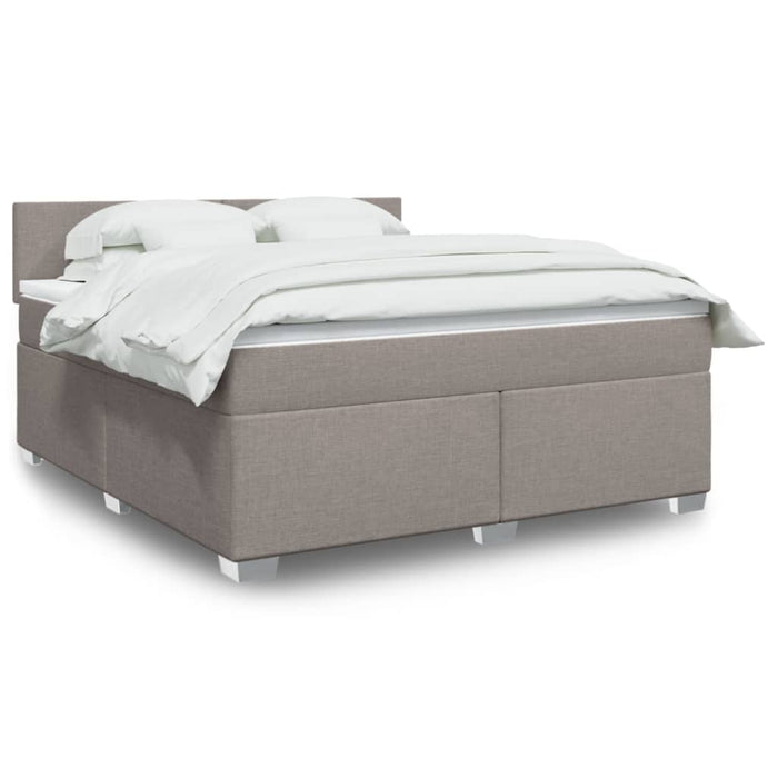 Pat continental cu saltea, gri taupe, 180x200 cm, textil - WALTI WALTI