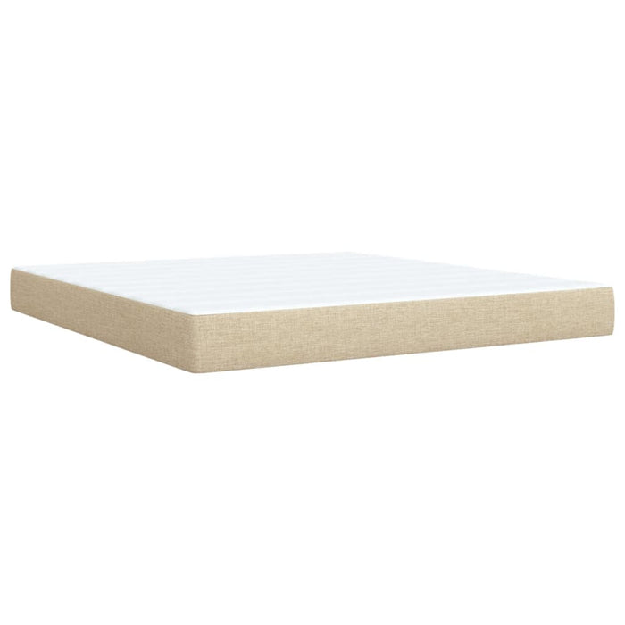 Pat continental cu saltea, crem, 180x200 cm, textil WALTI