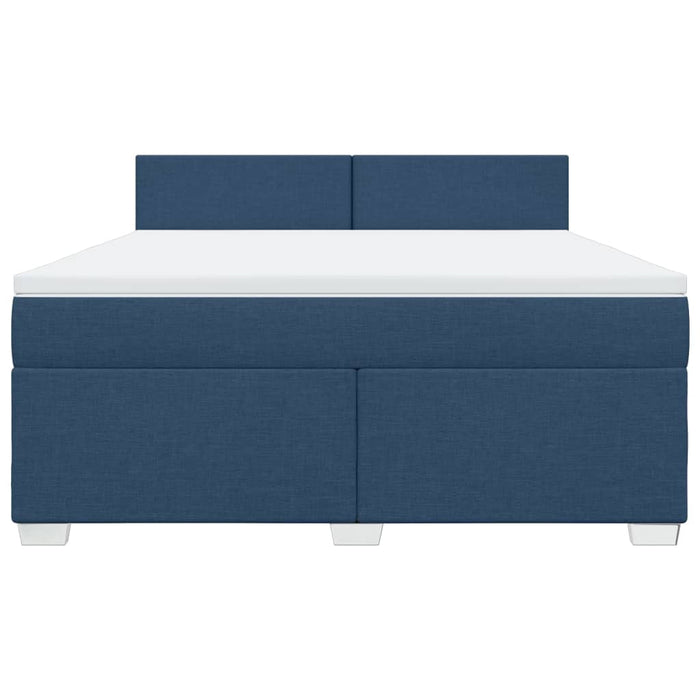 Pat box spring cu saltea, albastru, 180x200 cm, material textil - WALTI WALTI