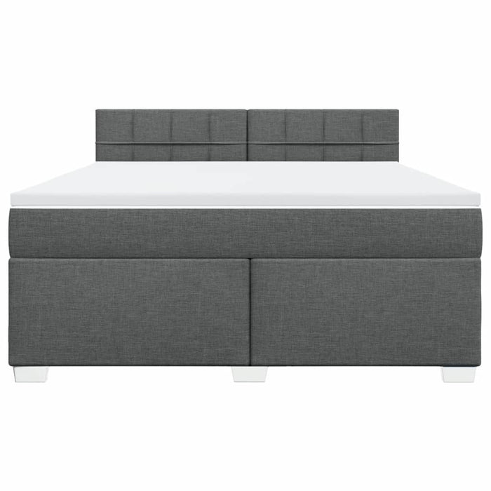 Pat box spring cu saltea, gri închis, 180x200 cm, textil - WALTI WALTI