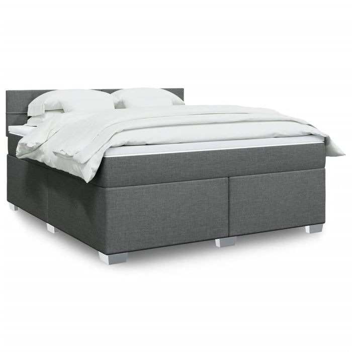 Pat box spring cu saltea, gri închis, 180x200 cm, textil - WALTI WALTI
