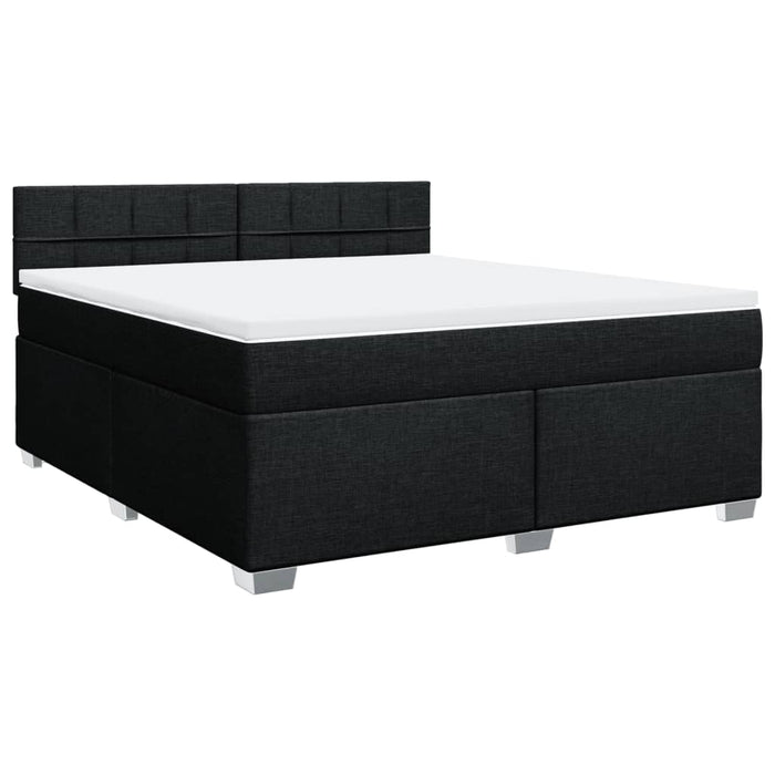 Pat box spring cu saltea, negru, 180x200 cm, catifea - WALTI WALTI