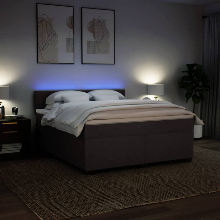Pat continental cu saltea maro închis 180x200cm material textil - WALTI WALTI