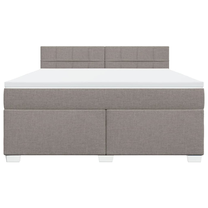 Pat continental cu saltea, gri taupe, 180x200 cm, textil - WALTI WALTI