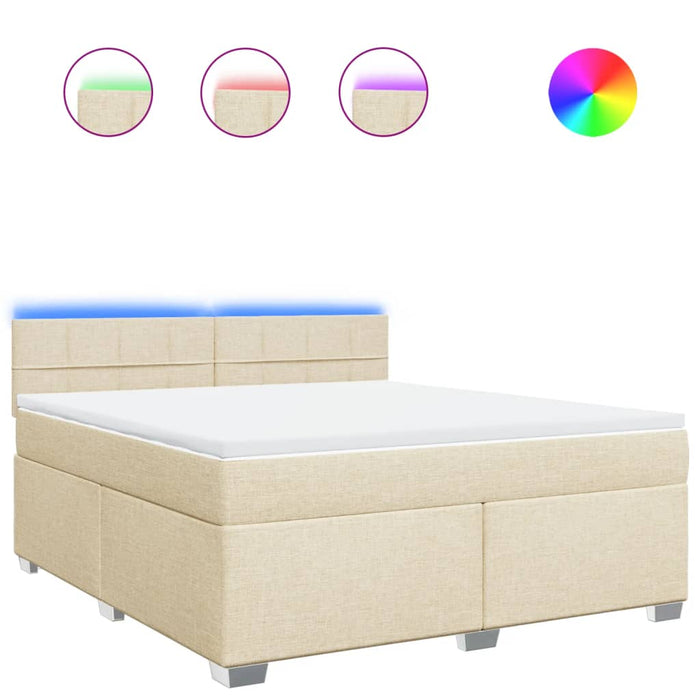 Pat continental cu saltea, crem, 180x200 cm, textil - WALTI WALTI
