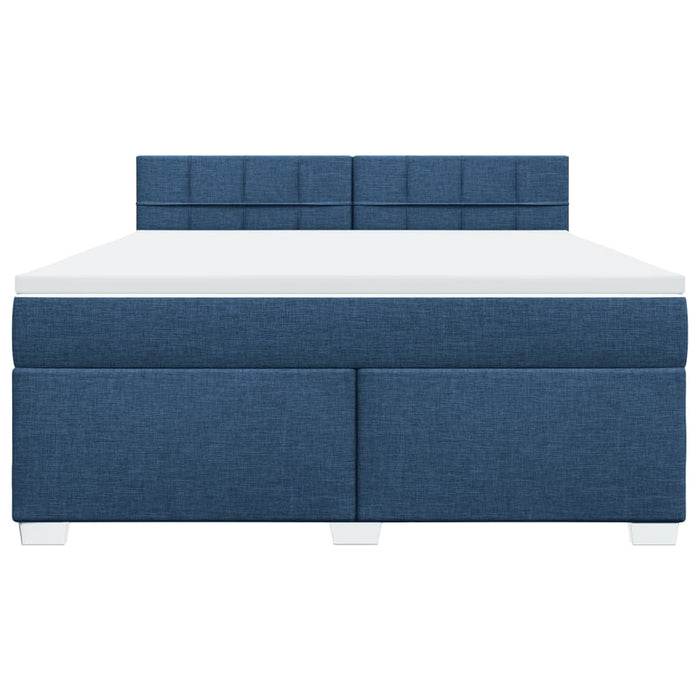 Pat box spring cu saltea, albastru, 180x200 cm, material textil - WALTI WALTI
