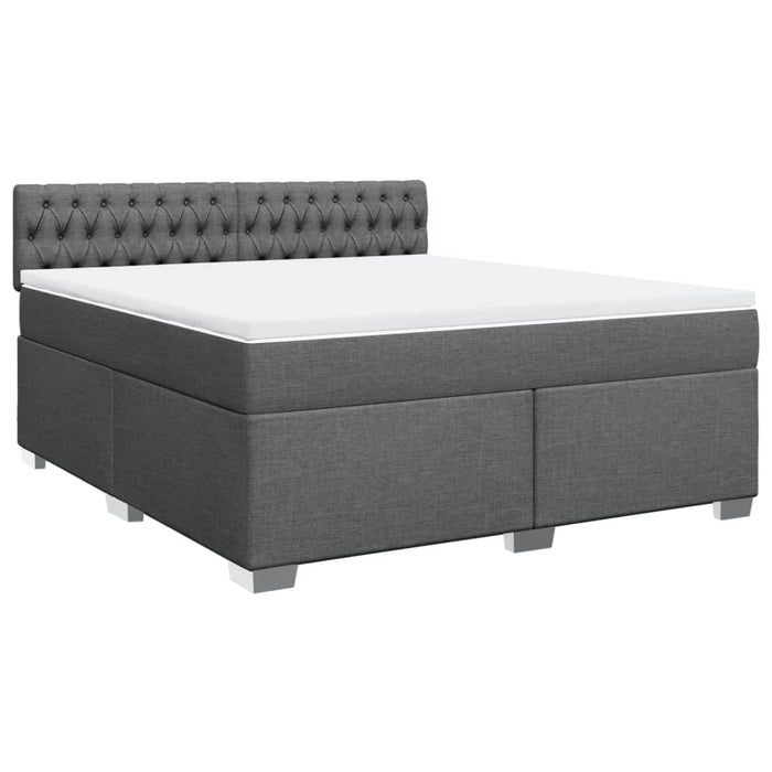 Pat box spring cu saltea, gri închis, 180x200 cm, textil - WALTI WALTI