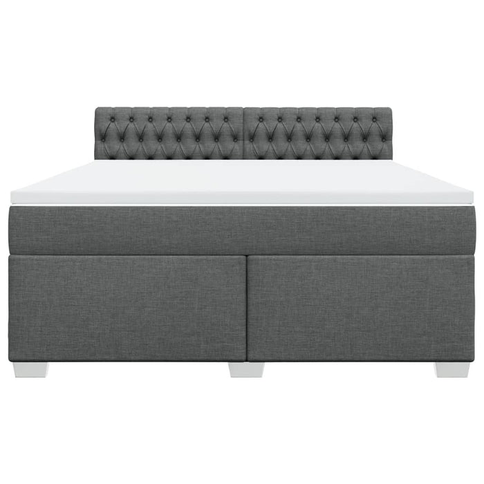 Pat box spring cu saltea, gri închis, 180x200 cm, textil - WALTI WALTI