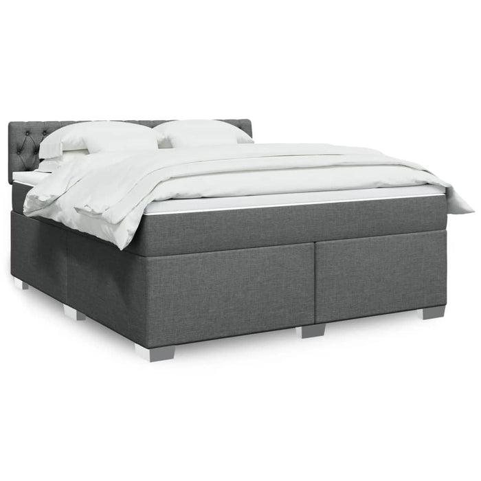 Pat box spring cu saltea, gri închis, 180x200 cm, textil - WALTI WALTI