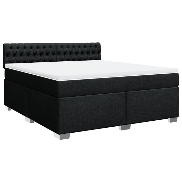 Pat box spring cu saltea, negru, 180x200 cm, catifea - WALTI WALTI
