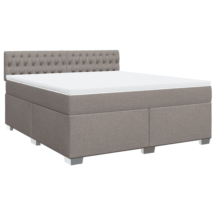 Pat continental cu saltea, gri taupe, 180x200 cm, textil - WALTI WALTI