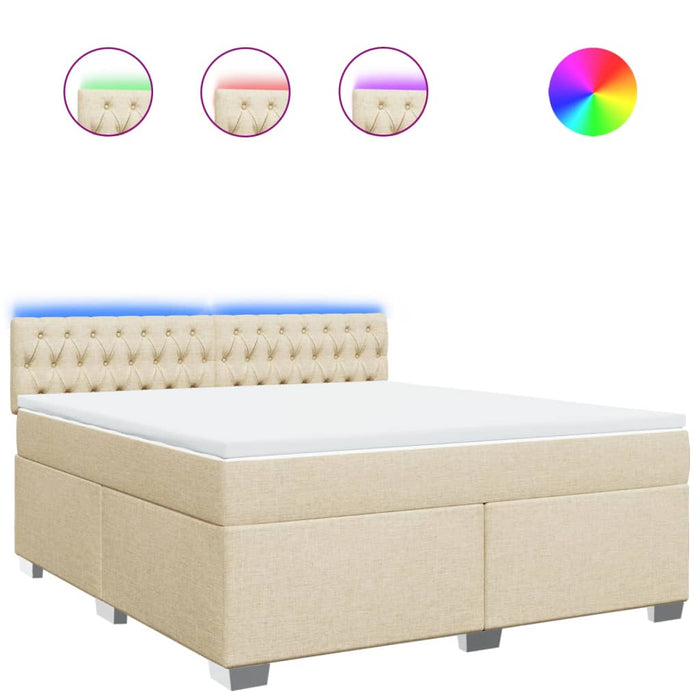 Pat continental cu saltea, crem, 180x200 cm, textil - WALTI WALTI