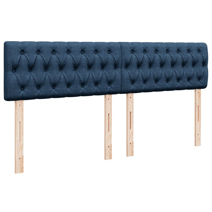 Pat box spring cu saltea, albastru, 180x200 cm, material textil WALTI