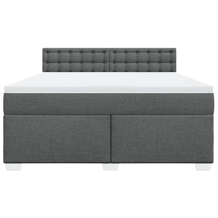 Pat box spring cu saltea, gri închis, 180x200 cm, textil - WALTI WALTI
