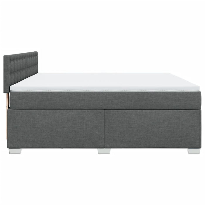 Pat box spring cu saltea, gri închis, 180x200 cm, textil - WALTI WALTI