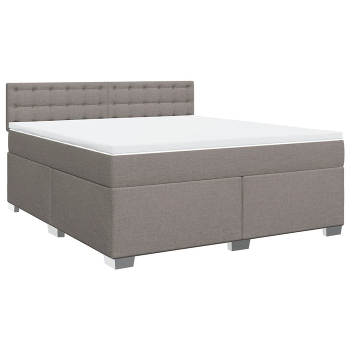 Pat continental cu saltea, gri taupe, 180x200 cm, textil - WALTI WALTI