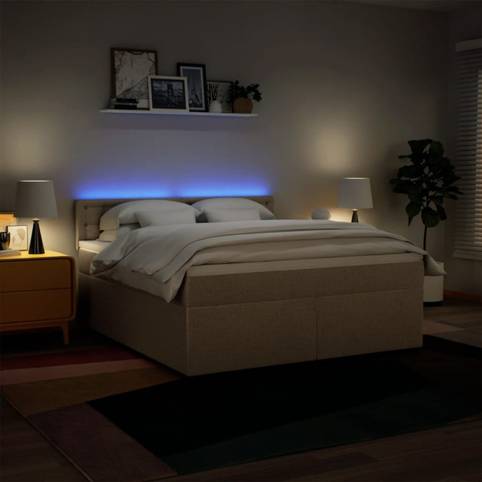 Pat continental cu saltea, crem, 180x200 cm, textil - WALTI WALTI