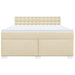 Pat continental cu saltea, crem, 180x200 cm, textil - WALTI WALTI