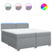 Pat box spring cu saltea, gri deschis, 200x200 cm, textil - WALTI WALTI