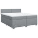 Pat box spring cu saltea, gri deschis, 200x200 cm, textil - WALTI WALTI