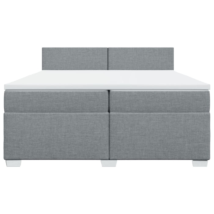 Pat box spring cu saltea, gri deschis, 200x200 cm, textil - WALTI WALTI