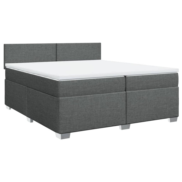 Pat box spring cu saltea, gri închis, 200x200 cm, textil - WALTI WALTI