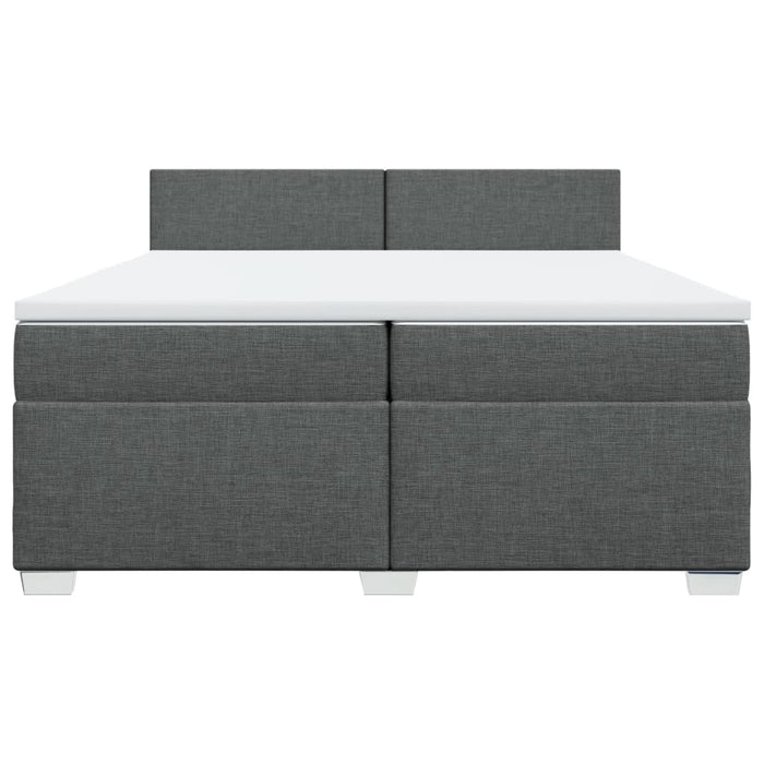 Pat box spring cu saltea, gri închis, 200x200 cm, textil - WALTI WALTI