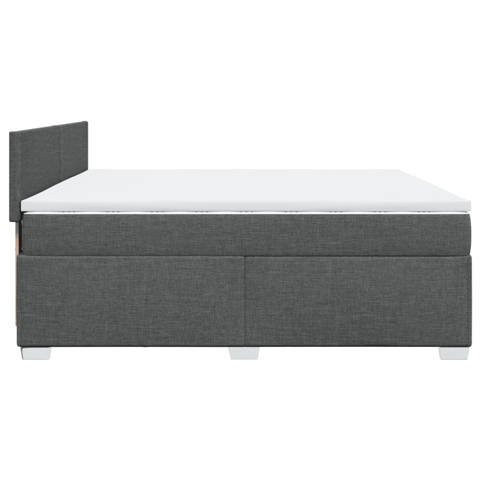 Pat box spring cu saltea, gri închis, 200x200 cm, textil - WALTI WALTI