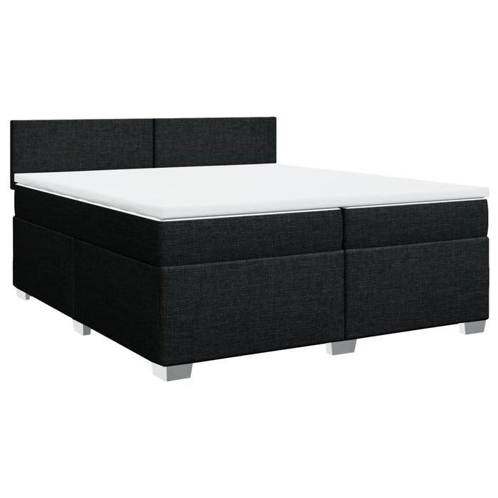 Pat box spring cu saltea, negru, 200x200 cm, textil - WALTI WALTI