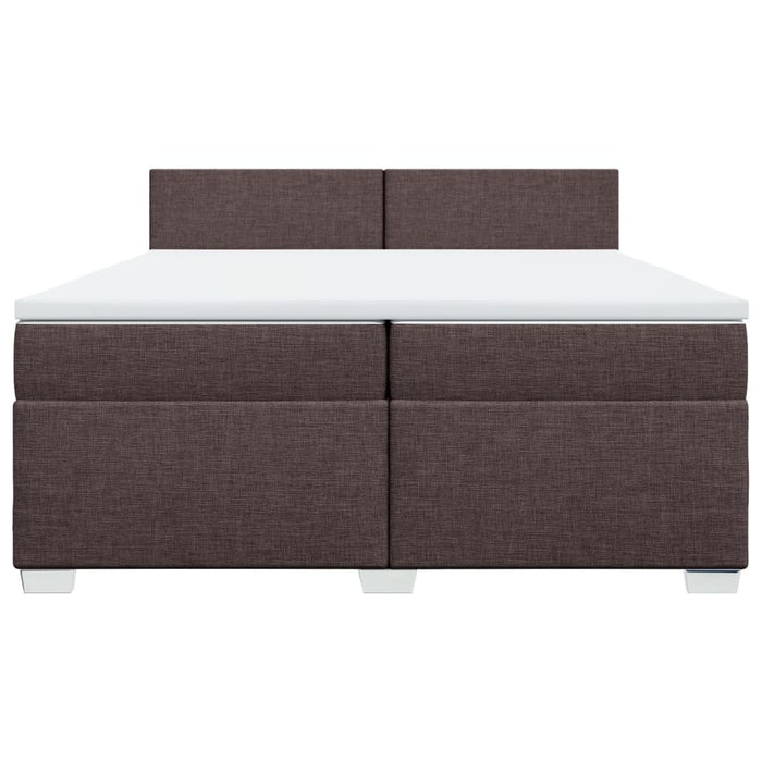 Pat box spring cu saltea, maro închis, 200x200 cm, textil - WALTI WALTI