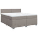 Pat box spring cu saltea, gri taupe, 200x200 cm, textil - WALTI WALTI