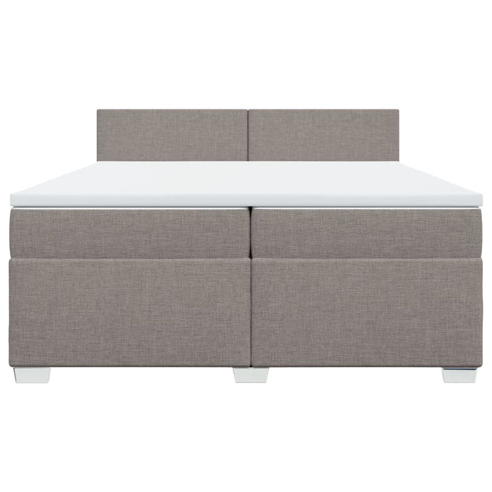 Pat box spring cu saltea, gri taupe, 200x200 cm, textil - WALTI WALTI